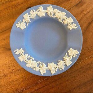 Wedgwood Blue Jasperware Round Coin Trinket Plate 3.5in
